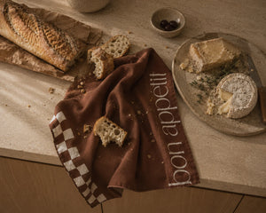 Coco Unika Luxury Microfibre Teatowel | Bon Appetit - Tan