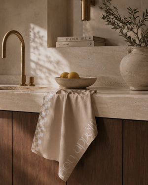Coco Unika Luxury Microfibre Teatowel | Bon Appetit - Beige