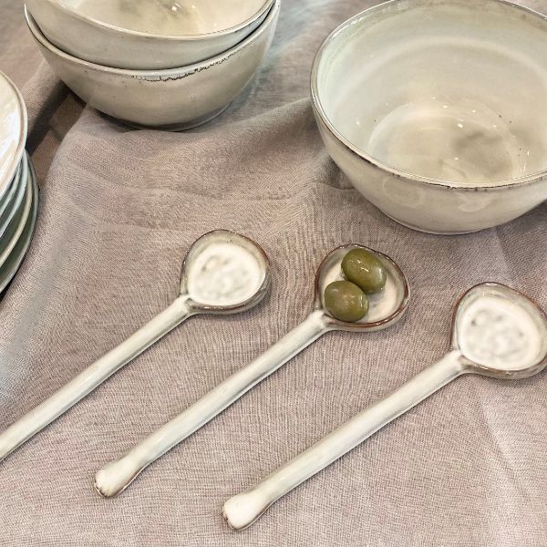 Flax Ceramics Indigo Serve Spoon Grey 17cm