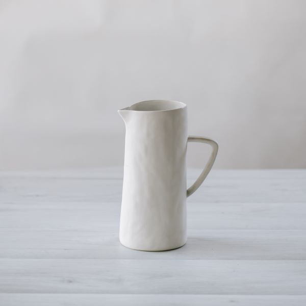 Flax Ceramics Jug w Handle h24cm - White