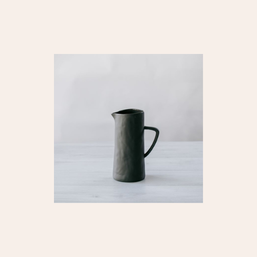 Flax Ceramics Jug w Handle h24cm - Charcoal