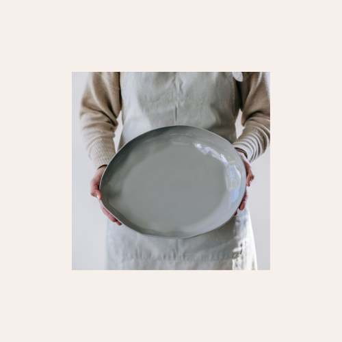 Flax Platter 38x30 -Grey