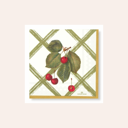 Manor Road Cherry Canvas Napkin