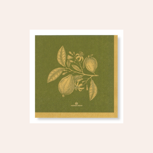 Manor Road Lemon & Gold Napkin