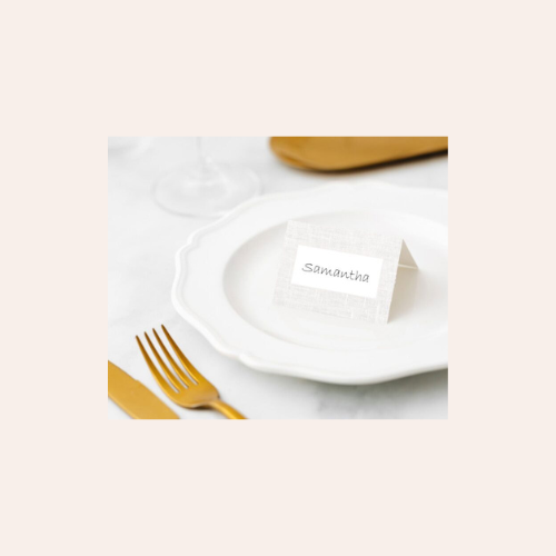 Manor Road Place Card Linen White