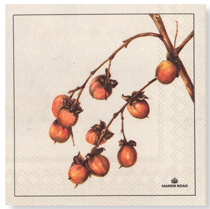 Manor Road Persimmon Cocktail Napkin