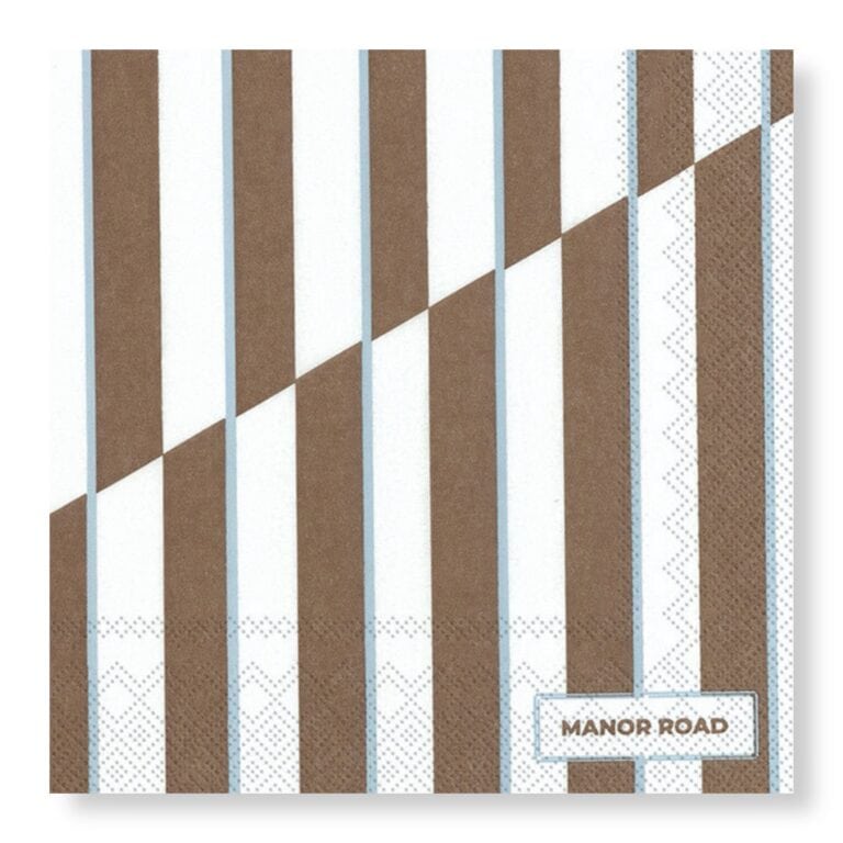 Manor Road Toffee Stripe Cocktail Napkin