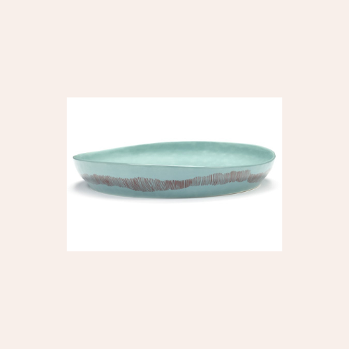 Ottolenghi Serving Bowl M Azure with Red Stripe - Feast