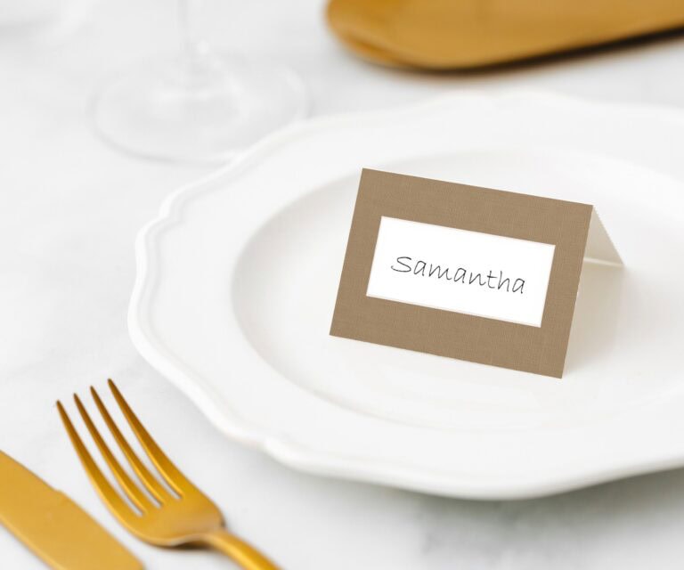 Manor Road Place Card Linen Gold