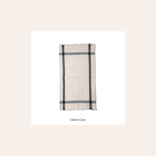 Puebco India Kitchen Towel - Green Line