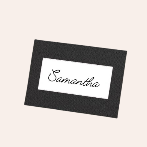 Manor Road Place Card Linen Black