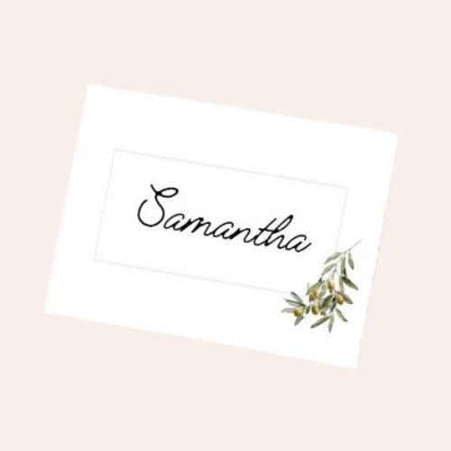 Manor Road Place Card Wild Olive