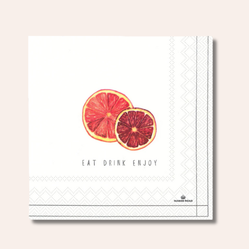 Manor Road Blood Orange Luncheon Napkin