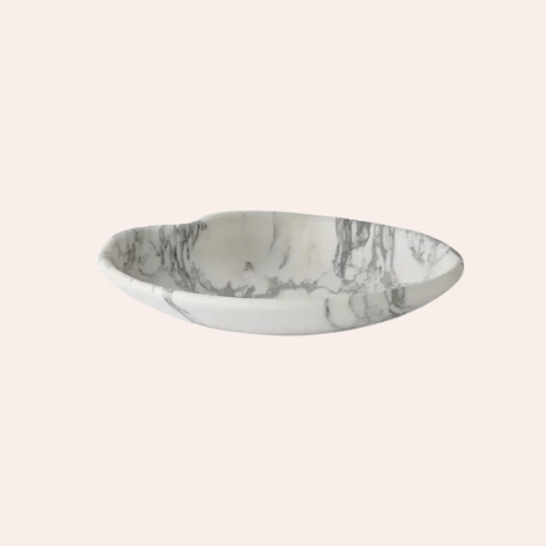 Arabescato Lily  Marble Fruit Display Bowl